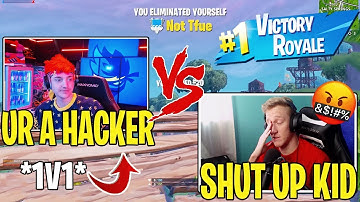 Ninja Calls Tfue a *HACKER* After KILLING His Whole Squad in a SOLO PUBLIC MATCH!! (1v1)