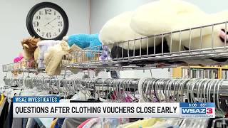 WSAZ Investigates | Questions remain after clothing vouchers close early