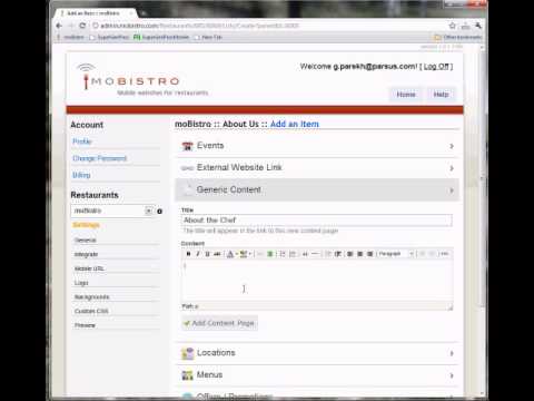 moBistro - Lesson 04 - Create Sub-menus