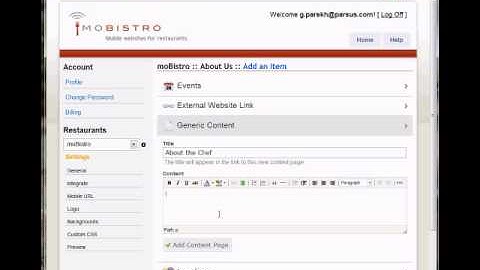 moBistro - Lesson 04 - Create Sub-menus