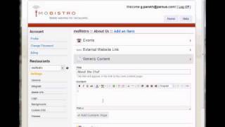 moBistro - Lesson 04 - Create Sub-menus