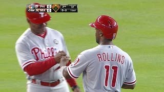 Rollins moves into 2nd on Phillies all-time hits list