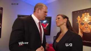 Stephanie McMahon, Brad Maddox & Kane Backstage