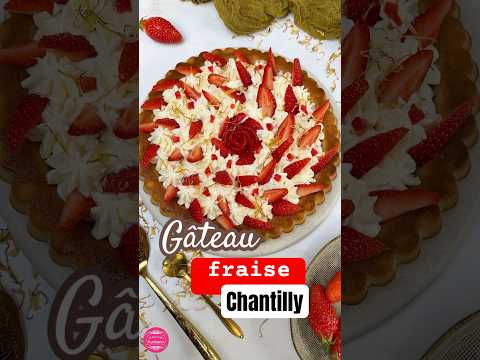 Gâteau fraise chantilly #recette #gateau #fraise #gateauauxfraises