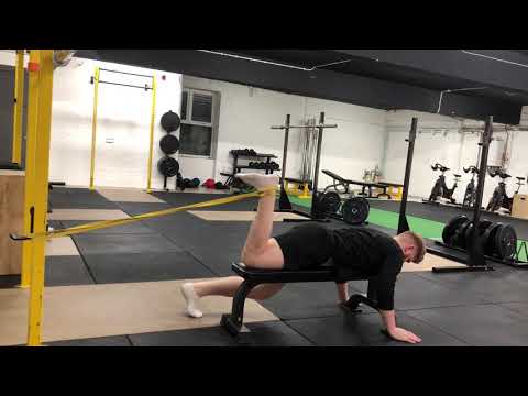 Resistance Band Single Leg Lying Hamstring Curl