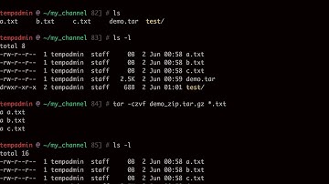 Bash Script: Compress (zip) files using "tar" command