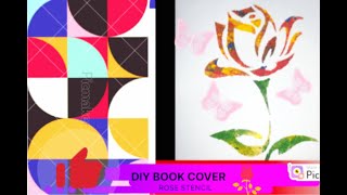 DIY BOOK COVER / book cover decoration ideas/rose stencil#arteveryday #ArtEverAfter