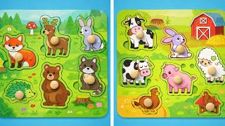 Learn Forest Animals with a Puzzle 🐻🌲🧩 | Colorful Puzzle for Kids 🌈 screenshot 1