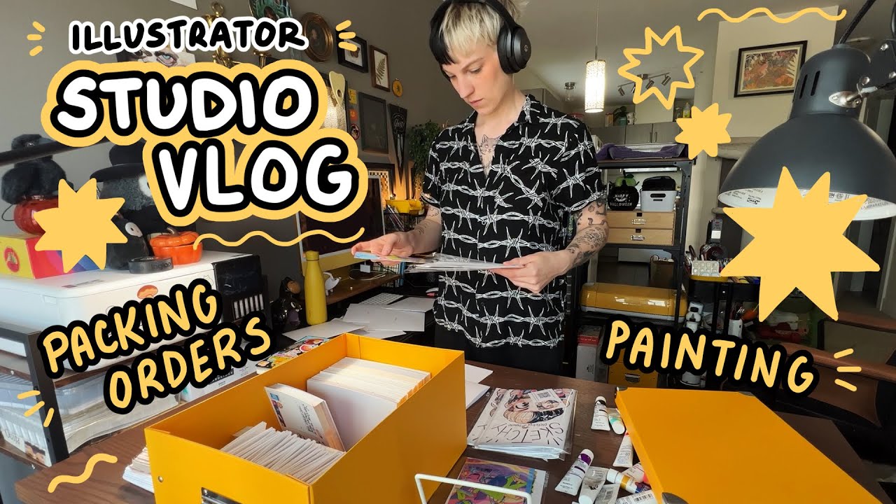 STUDIO VLOG painting, packing orders, new products, good vibes ...
