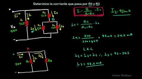 Circuito electrico resuelto utilizando Divisor de corriente