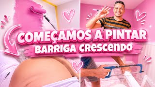CHEGOU O PAPEL DE PAREDE 😍 TROCAMOS OS RODAPÉS E COMEÇAMOS A PINTURA DAS PAREDES!!