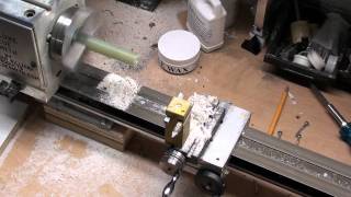 Making a G-10 jump tip on a cue lathe