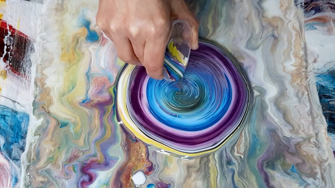 Tree Ring Acrylic Pouring Painting Swirl Fluid Art Technique - YouTube