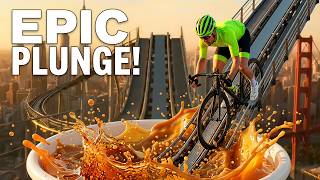 Epic Rollercoaster Plunge into Giant Food! 🎢🍔 Oddly Satisfying ASMR 🎧