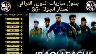 جدول وموعد مباريات الدوري العراقي الممتاز 2021-2020الجولة 35