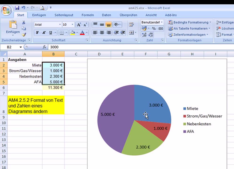 Am4252 Zahlen Oder Text Im Diagramm Formatieren Youtube