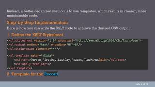 How to Generate a Unique CSV Record for Each XML Sibling Using XSLT