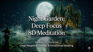 528Hz Sensory Reset: Clear Negative Energy 🌿 Night Garden (8D Meditation)