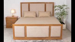 Bed A | Modern Wooden Bed with Elegant Upholstered Comfort | Guchaa Decor screenshot 1