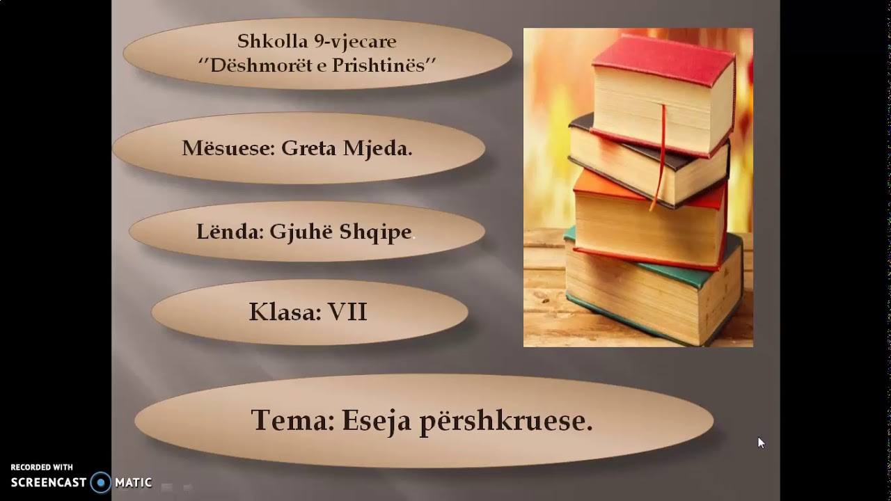 Gjuhë Shqipe 7: ESEJA PËRSHKRUESE - 26 Maj 2020