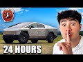 24 hour overnight challenge in tesla cybertruck