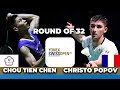 Christo popov fra vs chou tien chen tpe r32 yonex swiss open badminton 2024