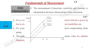1.4 Static Characteristics of the Measuring Devices in Instrumentation - Second part