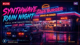 🌧️ SYNTHWAVE RADIO — Rainy Nights at the Neon Diner | 24/7 Chill Retro Vibes Guía