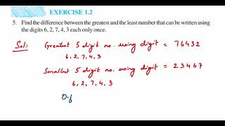 5q Ex 1.2 Knowing our numbers - maths.Find the difference between the greatest and the least..