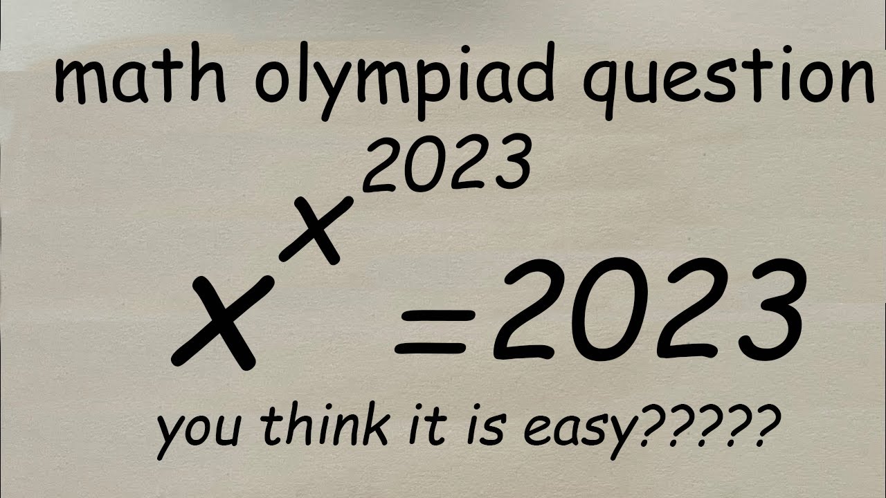 Math Olympiad Question | Can you solve this Equation? - YouTube