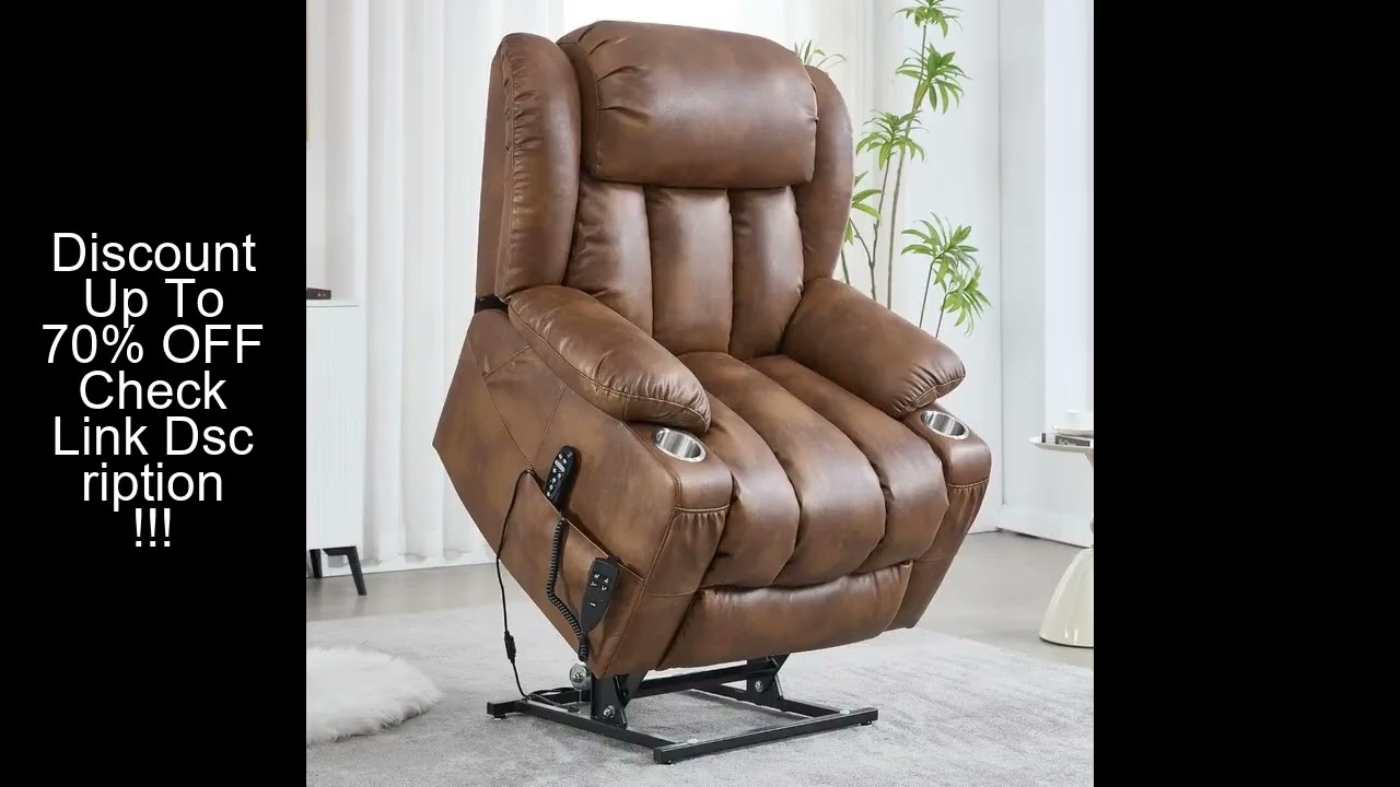 Lay Flat Lift Recliner Chair with Massage & Heat for Elderly People, Electric Power Lift Chair with
