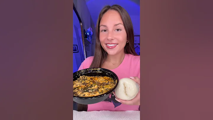 Trying fufu and egusi for the first time🍞🥩🥘#fufu #egusisoup #mukbang #nigerian #africanfood