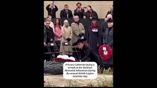 Princess Catherine laying a wreath at the National Memorial Arboretum