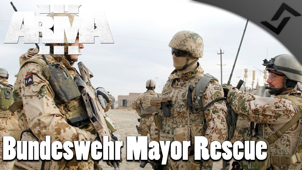 German Bundeswehr Rescuing the Mayor - ARMA 3 - MG36 Gameplay