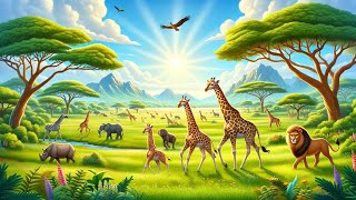 Wild Giraffe Family Simulator | Wild Animals Gameplay | Giraffe Vs Deer screenshot 4