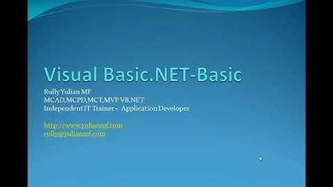 Video Tutorial Pemrograman Dasar VB.NET - Basic