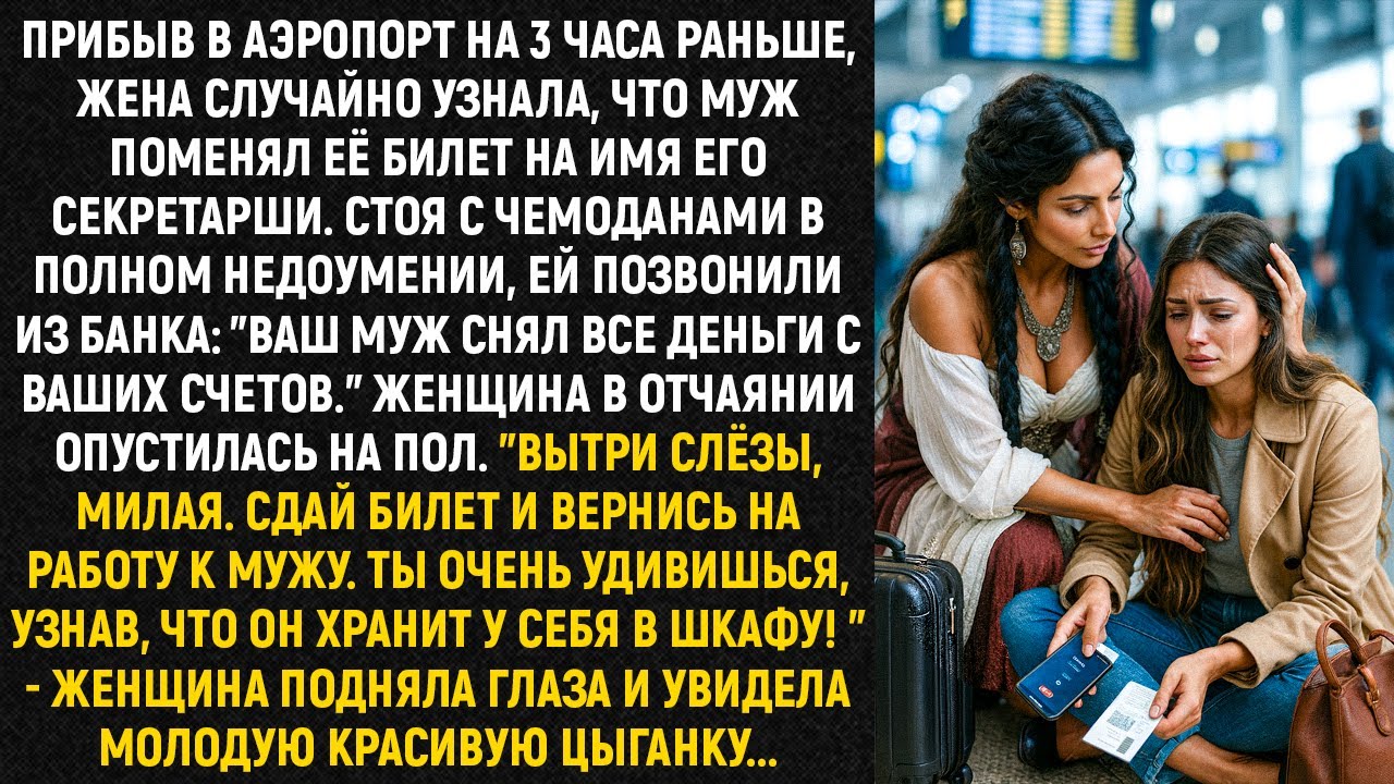 Прибыв в аэропорт на 3 часа раньше, жена случайно узнала, что муж поменял её билет...