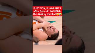 😱 EJECTION Flagrant 2, Beers PUNCHED IN JAW by Hamby, EXITS | WNBA women's basketball NBA #shorts