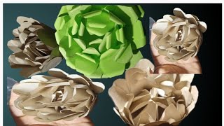 How to make easy paper rose |Aesthetic brown tissue rose | easyflower making |
