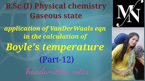 application of vanderWaals eqn in the calculation of Boyle