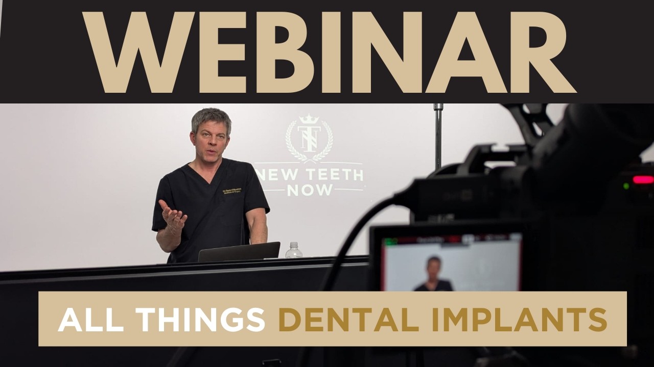 Could full mouth dental implants change your life?

In this webinar, Dr. Kirkpatrick from New Teeth Now explains how the procedure works, who may be a candidate, and how zygomatic implants can help even patients with severe bone loss.

You’ll also hear real patient stories from Rex and Mike about getting their smile, confidence, and quality of life back.

Watch to learn:
Who may qualify
How zygomatic implants work
Why surgical experience matters
What recovery looks like
What to expect from consult to final teeth

If you’ve been told you do not have enough bone for implants, this webinar is worth watching.

#NewTeethNow #DentalImplants #FullMouthDentalImplants #ZygomaticImplants #TeethInADay #SmileRestoration


00:00 Introduction
00:07 Rex’s patient story
03:16 Meet Dr. Kirkpatrick
04:10 Why surgical credentials matter
05:01 New Teeth Now location
05:54 Meet Dr. Richards and Dr. Kirkpatrick
06:55 What makes New Teeth Now different
07:20 What are zygomatic implants?
08:44 How full mouth implants work
10:30 Lower arch implant support
10:58 Zygomatic implants for bone loss
12:01 Patient case: failing bridge restored
13:28 Quad zygomatic implants explained
15:26 Live webinar questions
16:21 Who is a candidate?
17:17 Told you do not have enough bone?
18:18 Why general anesthesia matters
20:11 Q&A: can this fix an overbite?
22:03 Meet the implant coordinators
23:58 Meet the restorative team
25:06 Dr. Dibbs on the in-house lab
27:18 Everything under one roof
28:11 Meet the surgical staff
29:10 Patient update: eating ribs again
30:05 Temporary zirconia bridges
32:36 Treatment process explained
35:20 Mike’s patient story
40:13 Mike’s before and after
41:05 Patient resources and community
42:03 Phone consults, travel, and payment options
43:03 Closing remarks