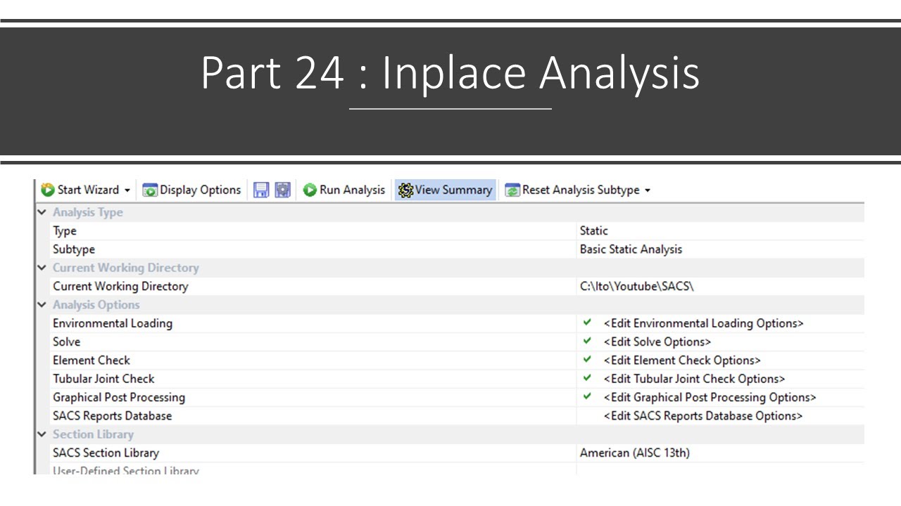 Perancangan Bangunan Lepas Pantai - Part 24 : Inplace Analysis - YouTube