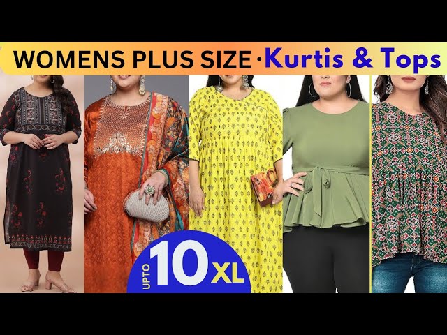Buy Plus Size Kurta online, 6xl Kurtis online in India | Red dress sleeves, Plus  size party wear, Full length dress