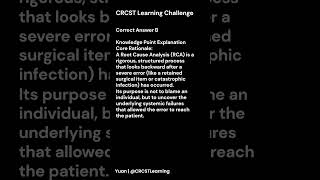 Ch18 Q2: What is Root Cause Analysis in Sterile Processing? 🔍 #CRCST