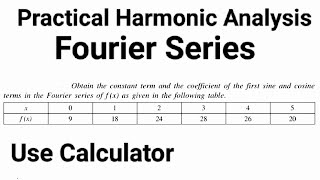 Practical Harmonic Analysis 01 | Fourier Series | By use of Calculator