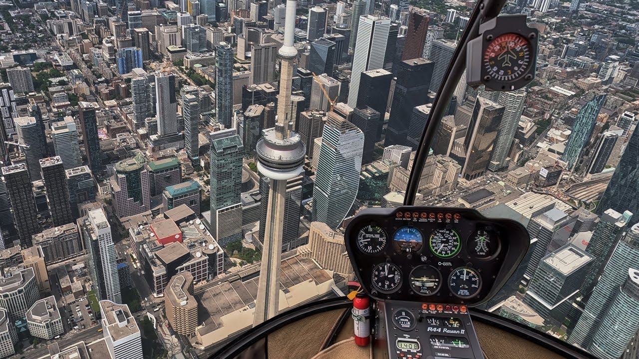 HELICOPTER flight over TORONTO