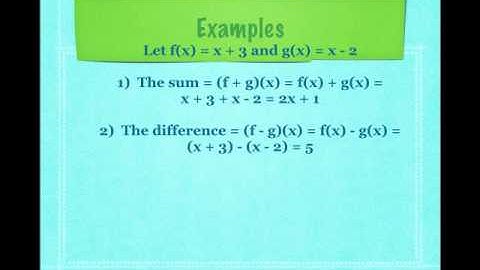 2.6 Operations of Functions Video