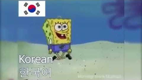 SPONGEBOB STEPPING ON THE BEACH IN DIFFERENT LANGUAGES