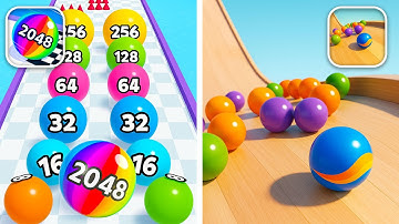 Ball Run 2048 vs Marble Run Ultimate Race ASMR🚒🟨🧊 🟪Walkthrough Max Gameplay EG2511