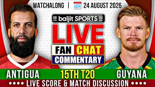 🔴 Antigua & Barbuda Falcons vs Guyana Amazon Warriors | 15th T20 | Live Score & Fan Commentary